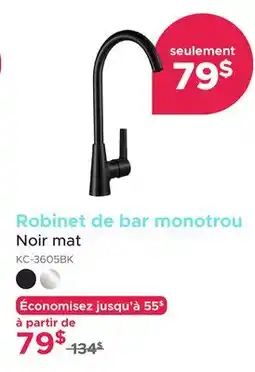 Bath Depot Robinet de bar monotrou Noir mat offer