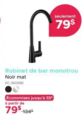 Bath Depot Robinet de bar monotrou Noir mat offer