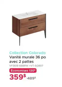 Bath Depot Collection Colorado Vanité murale 36 po avec 2 pattes offer