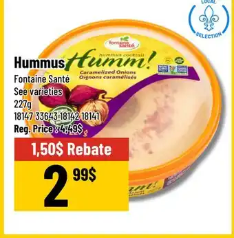 Mayrand Hummus Fontaine Santé 227 g Quebec offer