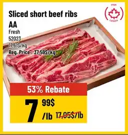 Mayrand Sliced short beef ribs AA Canada offer