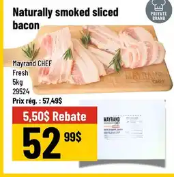 Mayrand Fresh Rindless sliced Bacon 20/2 5 kg Mayrand Chef offer