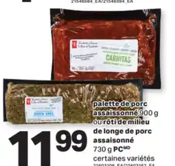 L'Intermarché PALETTE DE PORC ASSAISSONNÉ 900 G OU RÔTI DE MILIEU DE LONGE DE PORC ASSAISONNÉ 730 G offer