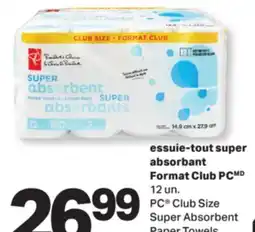 L'Intermarché ESSUIE-TOUT SUPER ABSORBANT FORMAT CLUB | CLUB SIZE SUPER ABSORBENT PAPER TOWELS, 12 UN offer