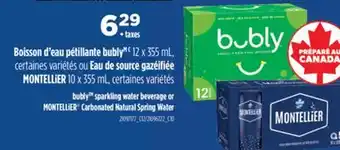 L'Intermarché BOISSON D'EAU PÉTILLANTE, 12 X 355 ML, EAU DE SOURCE GAZÉIFIÉE, 10 X 355 ML offer