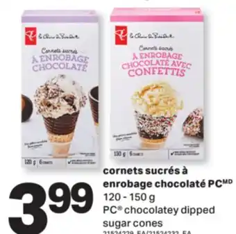 L'Intermarché CORNETS SUCRÉS À ENROBAGE CHOCOLATÉ | CHOCOLATEY DIPPED SUGAR CONES, 120 - 150 G offer