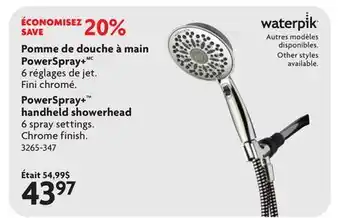 Home Hardware PowerSpray+TM handheld showerhead offer