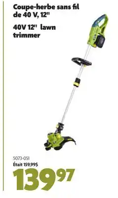 Home Hardware 12 Cordless Lawn Trimmer - 40 Volt Max offer