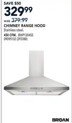 RONA BROAN CHIMNEY RANGE HOOD offer