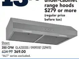 RONA 350 CFM under-cabinet range hoods offer