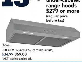 RONA 350 CFM under-cabinet range hoods offer