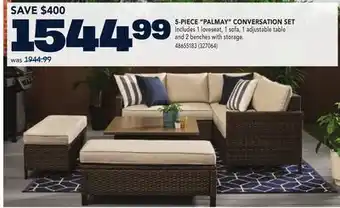 RONA LANDON & CO 5-PIECE PALMAY CONVERSATION SET offer