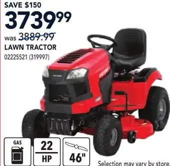 RONA CRAFTSMAN LAWN TRACTOR offer