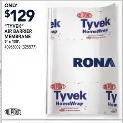 RONA TYVEK AIR BARRIER MEMBRANE 9' x 100' offer