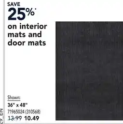 RONA SAVE 25%* on interior mats and door mats offer