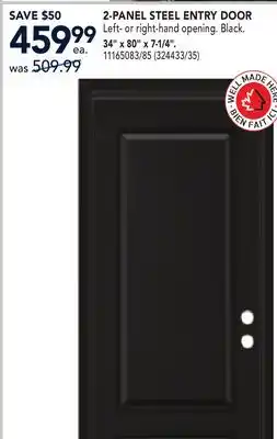 RONA 2-PANEL STEEL ENTRY DOOR 34 x 80 x 7-1/4 offer