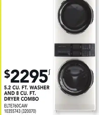 RONA 5.2 CU. FT. WASHER AND 8 CU. FT. DRYER COMBO offer