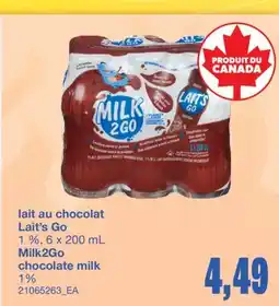 Wholesale Club LAIT AU CHOCOLAT LAIT'S GO, 6 x 200 mL offer