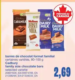 Wholesale Club BARRES DE CHOCOLAT FORMAT FAMILIAL, 80-100 g offer