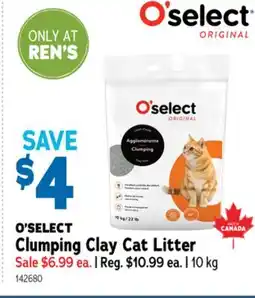 Ren’s Pets Depot O'SELECT Clumping Clay Cat Litter offer