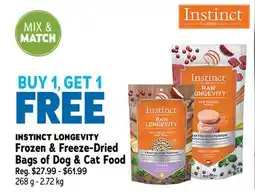 Ren’s Pets Depot INSTINCT LONGEVITY Frozen & Freeze-Dried Bags of Dog & Cat Food offer