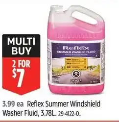 Canadian Tire Reflex Summer Windshield washer fluid offer