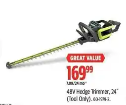 Canadian Tire 48V Hedge Trimmer offer