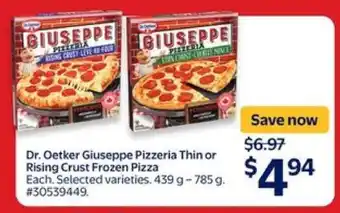 Walmart Dr. Oetker Giuseppe Pizzeria Thin or Rising Crust Frozen Pizza offer