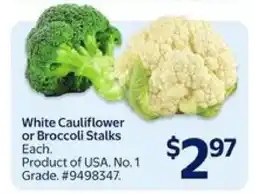 Walmart White Cauliflower or Broccoli Stalks offer