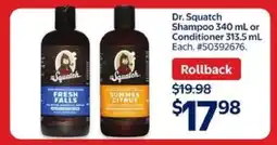 Walmart Dr. Squatch Shampoo or Conditioner offer