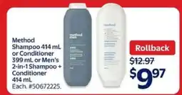 Walmart Method Shampoo or Conditioner offer