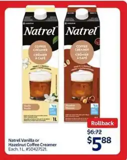 Walmart Natrel Vanilla or Hazelnut Coffee Creamer offer