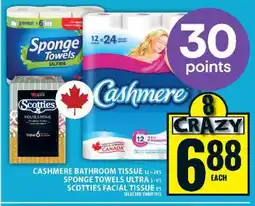 Food Basics Cashmere Bathroom Tissue, Sponge Towels Ultra, Scotties Facial Tissue offer