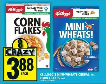 Food Basics Kellogg's Mini-Wheats Cereal / Corn Flakes offer