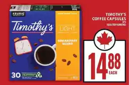 Food Basics TIMOTHY’S COFFEE CAPSULES offer