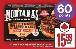 Food Basics MONTANA’S BBQ ANGUS BEEF BURGERS offer