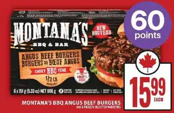 Food Basics MONTANA’S BBQ ANGUS BEEF BURGERS offer