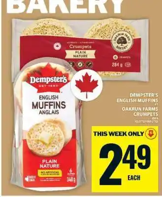 Food Basics Dempster's English Muffins & Oakrun Farms Crumpets offer