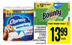 Food Basics Charmin Ultra Soft Bathroom Tissue & Bounty Paper Towel offer