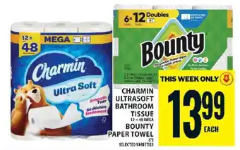 Food Basics Charmin Ultra Soft Bathroom Tissue & Bounty Paper Towel offer