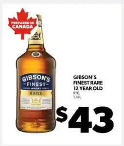 Real Canadian Liquorstore Gibson's Finest Rare 12 Year Old offer