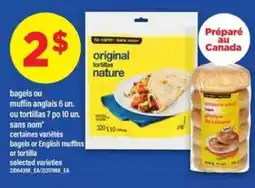 Maxi bagels ou muffin anglais ou tortillas offer