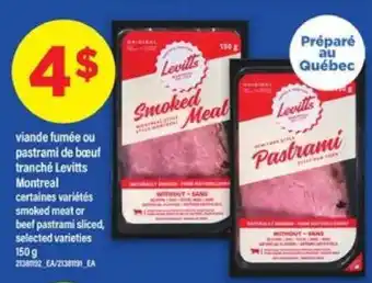 Maxi Levitts Smoked Meat or Pastrami offer