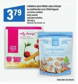 Maxi Love Child Organic baby snacks offer