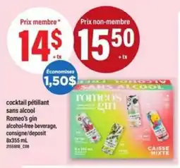 Maxi Romeo's gin alcohol-free beverage offer