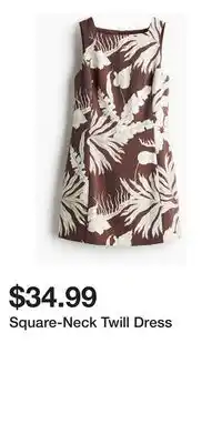 H&M Square-Neck Twill Dress offer