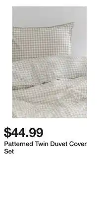 H&M Patterned Twin Duvet Cover Set offer