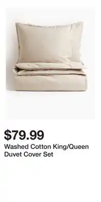 H&M Washed Cotton King/Queen Duvet Cover Set offer