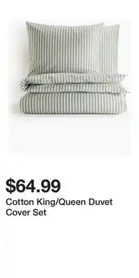 H&M Cotton King/Queen Duvet Cover Set offer