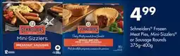 FreshCo Schneiders Frozen Meat Pies, Mini-Sizzlers or Sausage Rounds 375g-400g offer
